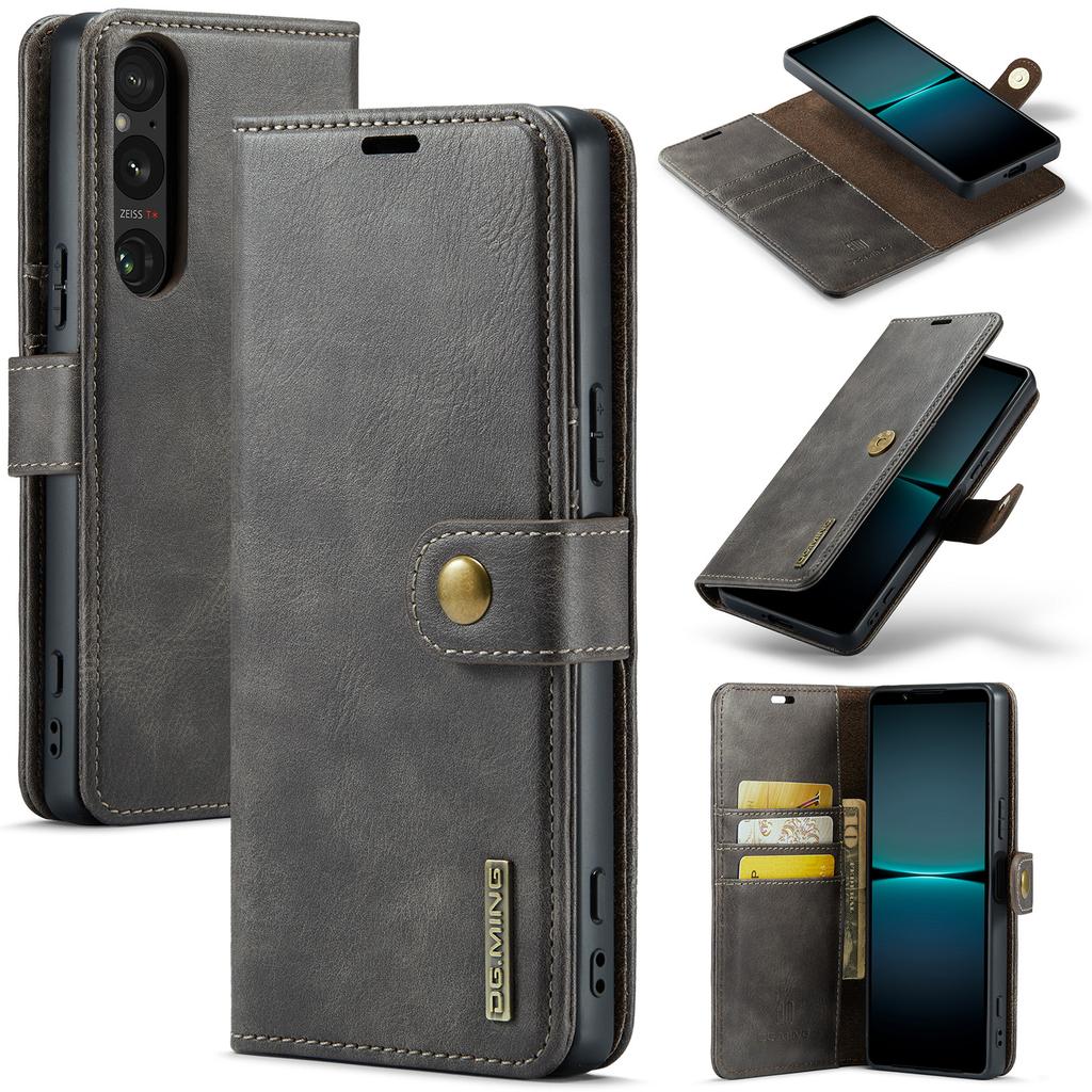 DG.MING for Sony Xperia 1 VI Case Detachable Split Leather Phone Cover
