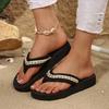 Fashion New Rivet Decor Clip Toe Slippers Women Casual Weightlight Wedge Flip Flops Female Daily Anti Slip Med Heel Flat Slides Mujer