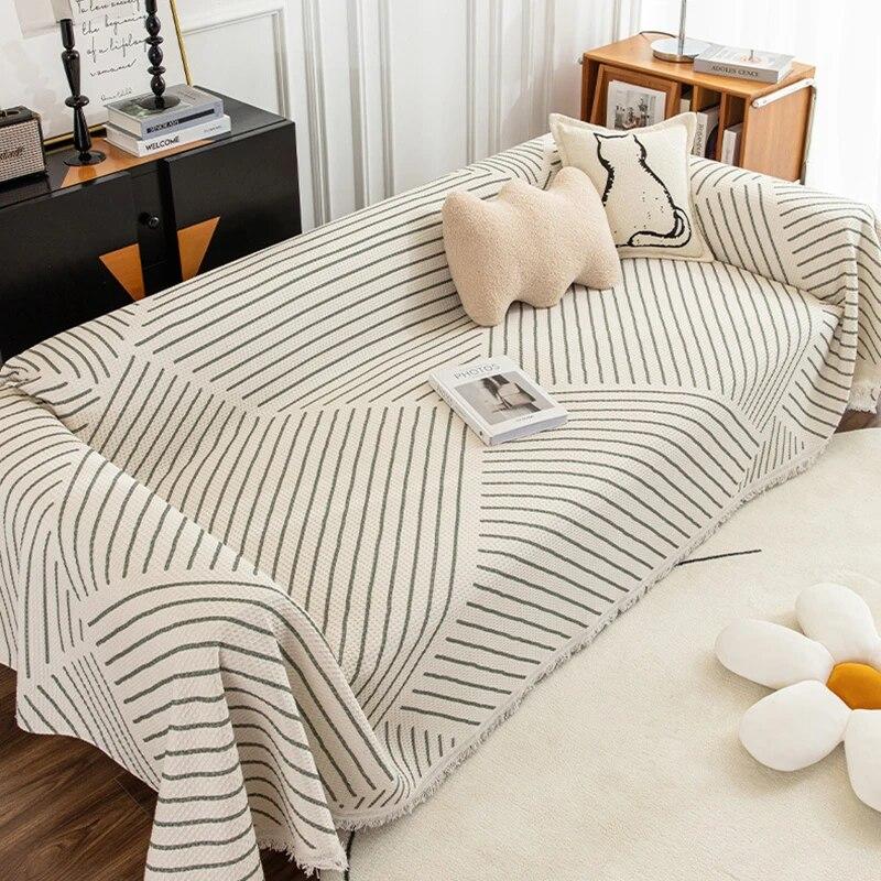 Sofa Knitted Blanket Nordic Simple Solid Color Cotton Thread Sofa Protective Cover Bedspread Leisure Tapestry Picnic Blanket
