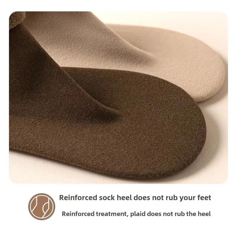 1Pair Lace Keep Warm Thicken Winter Socks Self-heating Fleece-lined Cotton Snow Socks