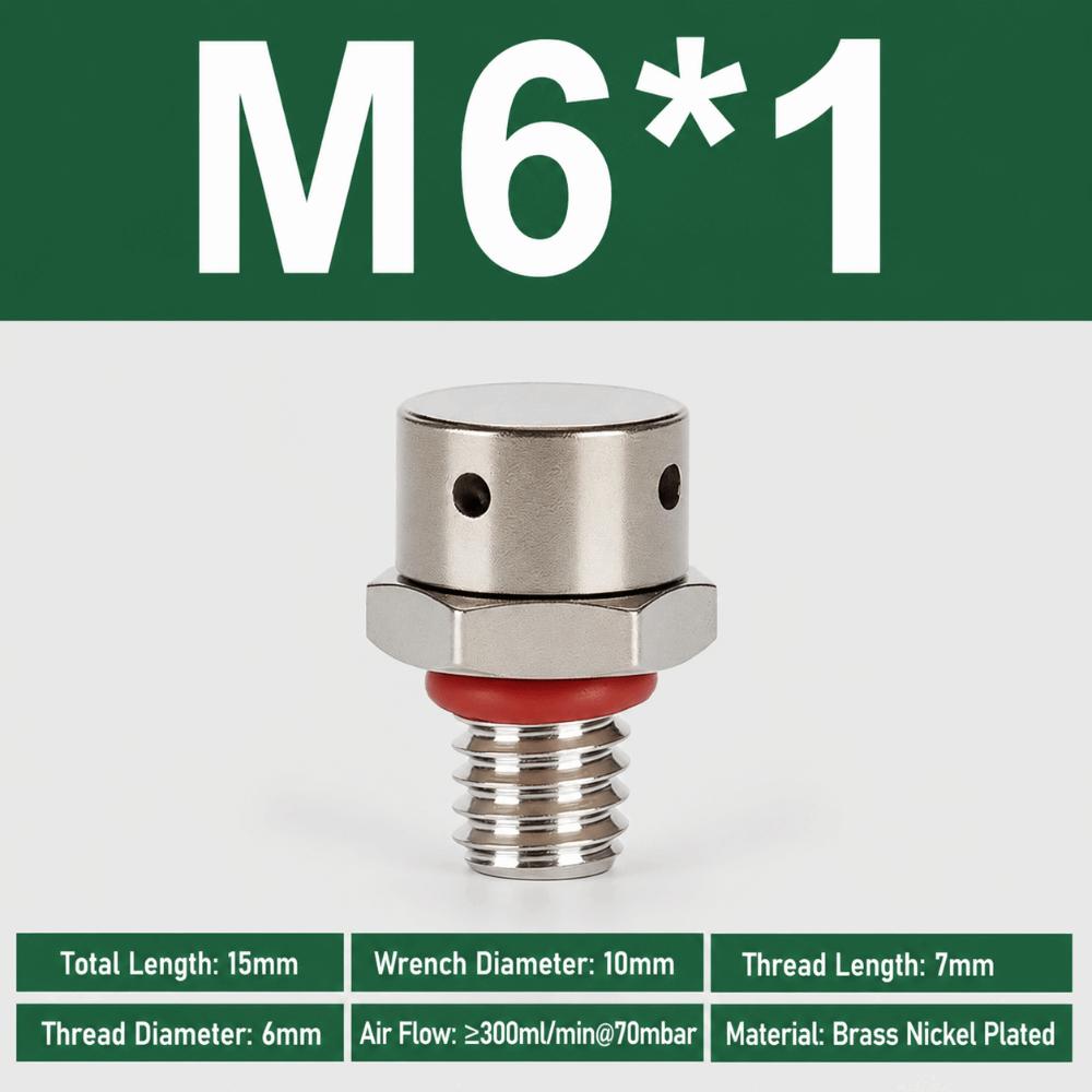 Nickel Plated Vent Plug Brass Pressure Balance Plug Durable Safety Relief Valve