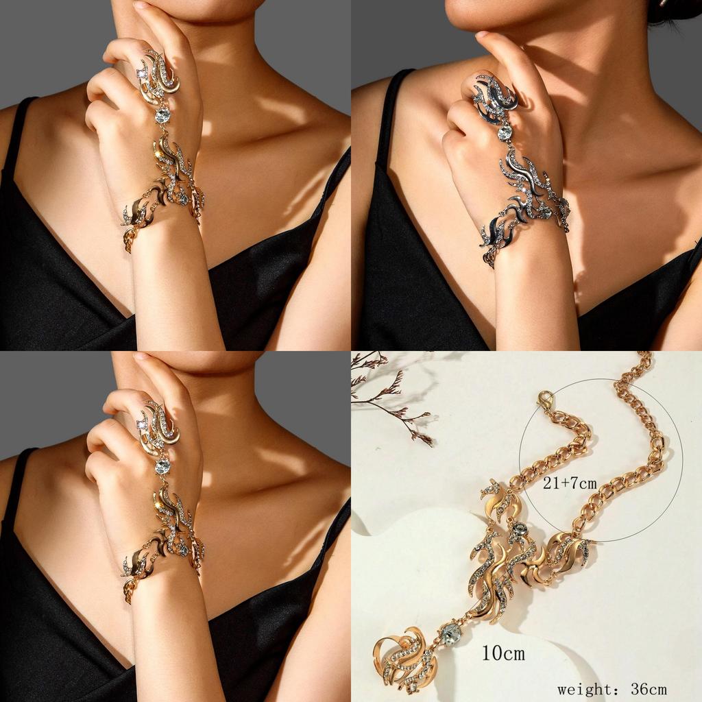 Modern Alloy Water Diamond Geometric Hand Accessory For Women Spring Gift