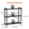 Metal Bookshelf Rustic Bookshelf 3-Tier for Living Room Bedroom & Office