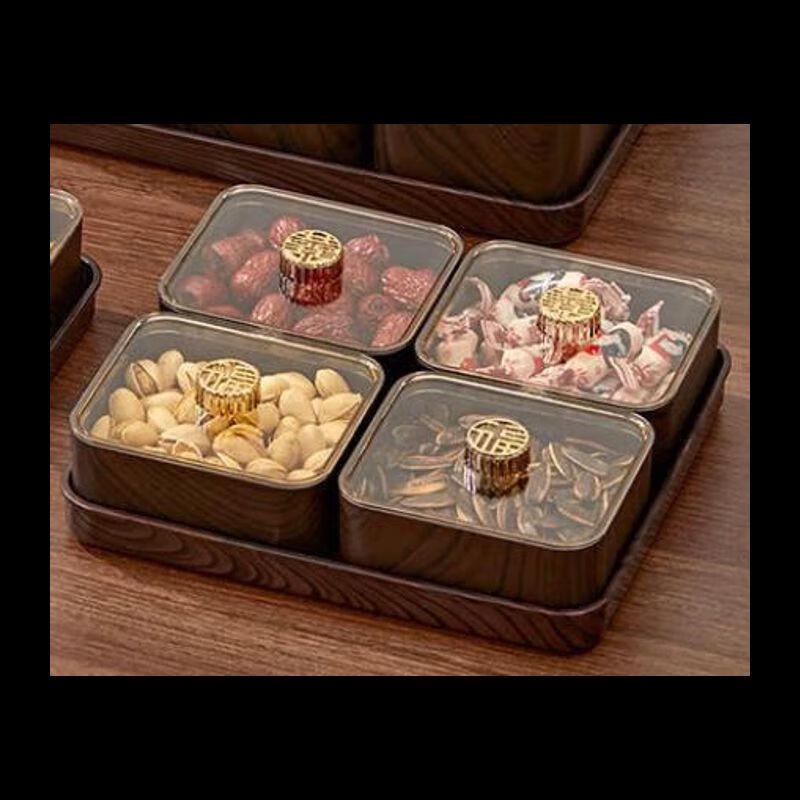 Acrylic Four-Compartment Snack Serving Tray