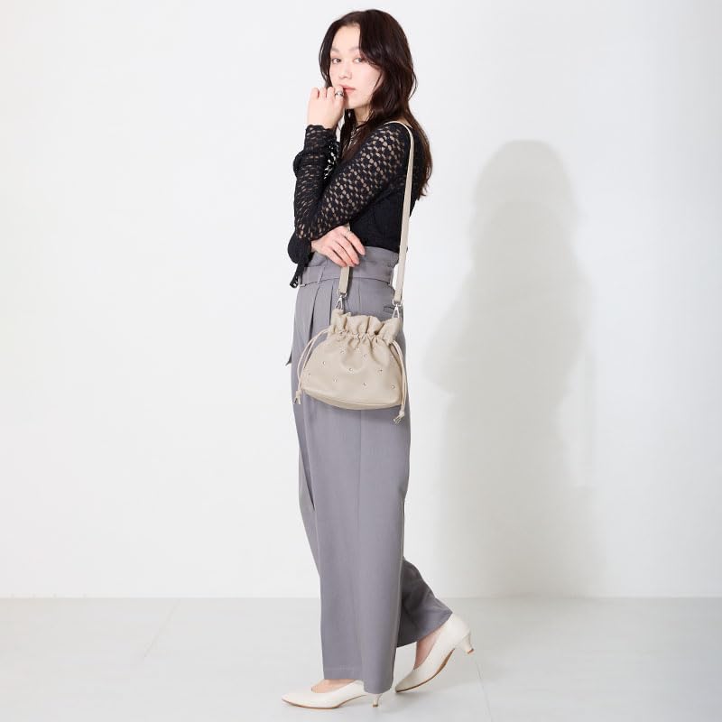 Oriental Traffic Jeweled Drawstring Bag/Women's BA-258BEIGE-FREE