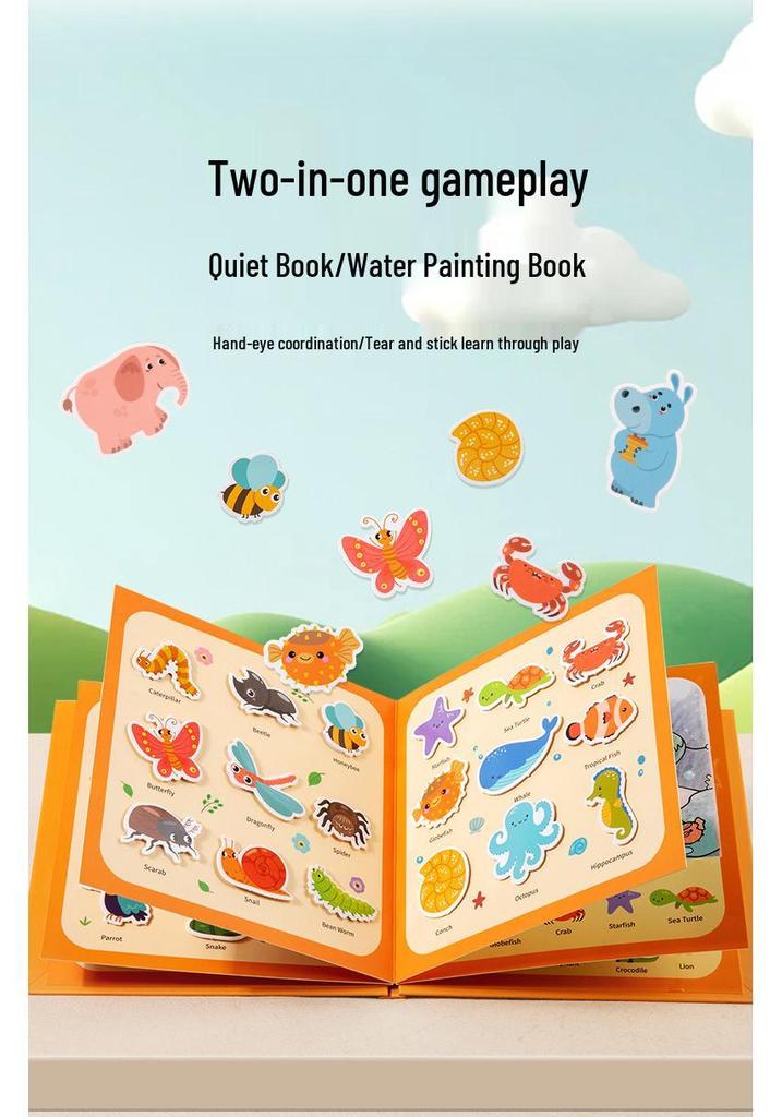 Magic Water Painting Puzzle Book for Kids: Reusable Coloring with Water Pen