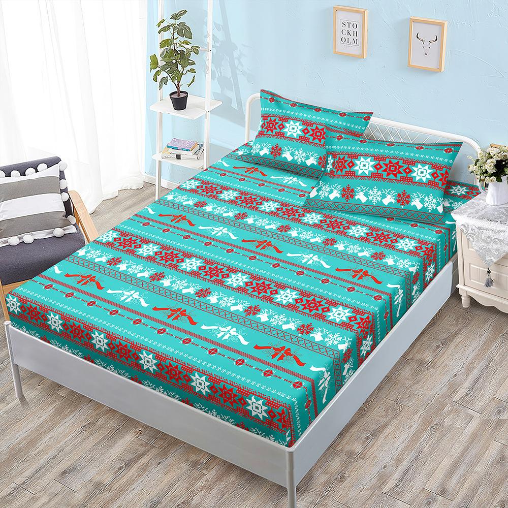 Christmas Mattress Three-Piece Bedspread Children'S Kit Mattress Protective Cover