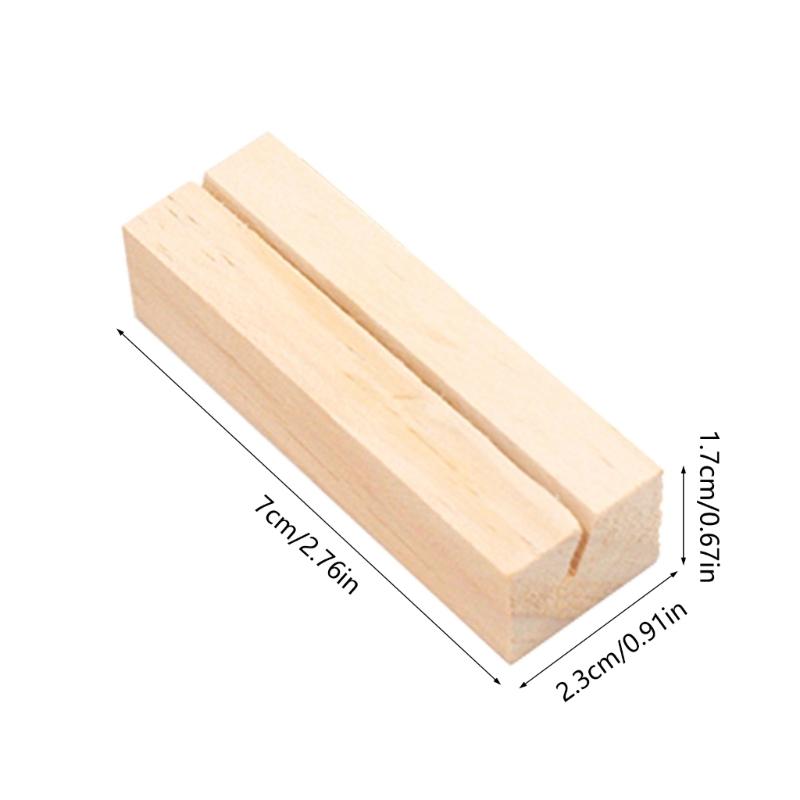 20Pcs Wood Table Number Holders Stand Wood Name Card Holders Wood Name Cards Food Label Memos Photo Holders for Wedding