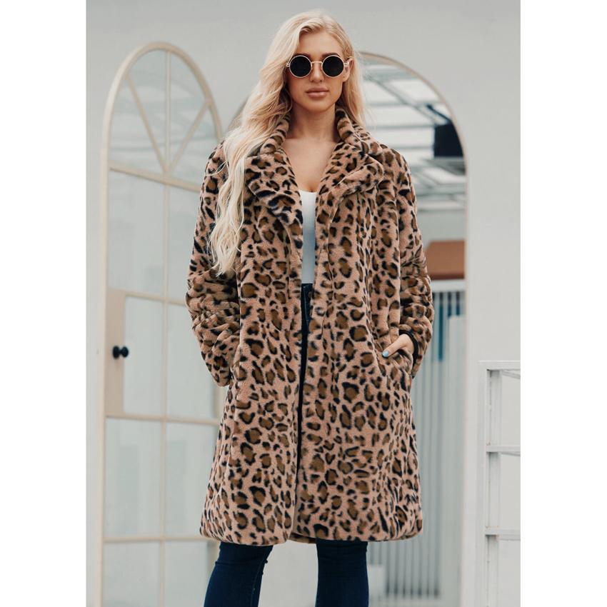 leopard print full length coat