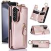 Samsung Z Fold7/Fold6 Zipper Leather Phone Case with Ring Wallet