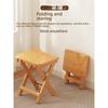 Household Foldable Horse Stool, Solid Wood Wear-resistant Low Stool, Comfortable Sitting Bench for Indoor Use