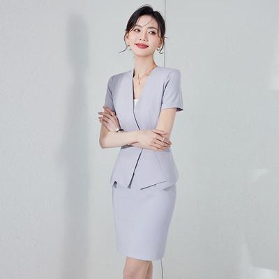 TLOMAN Damen Kurzarm-Blazer-Anzug-Set