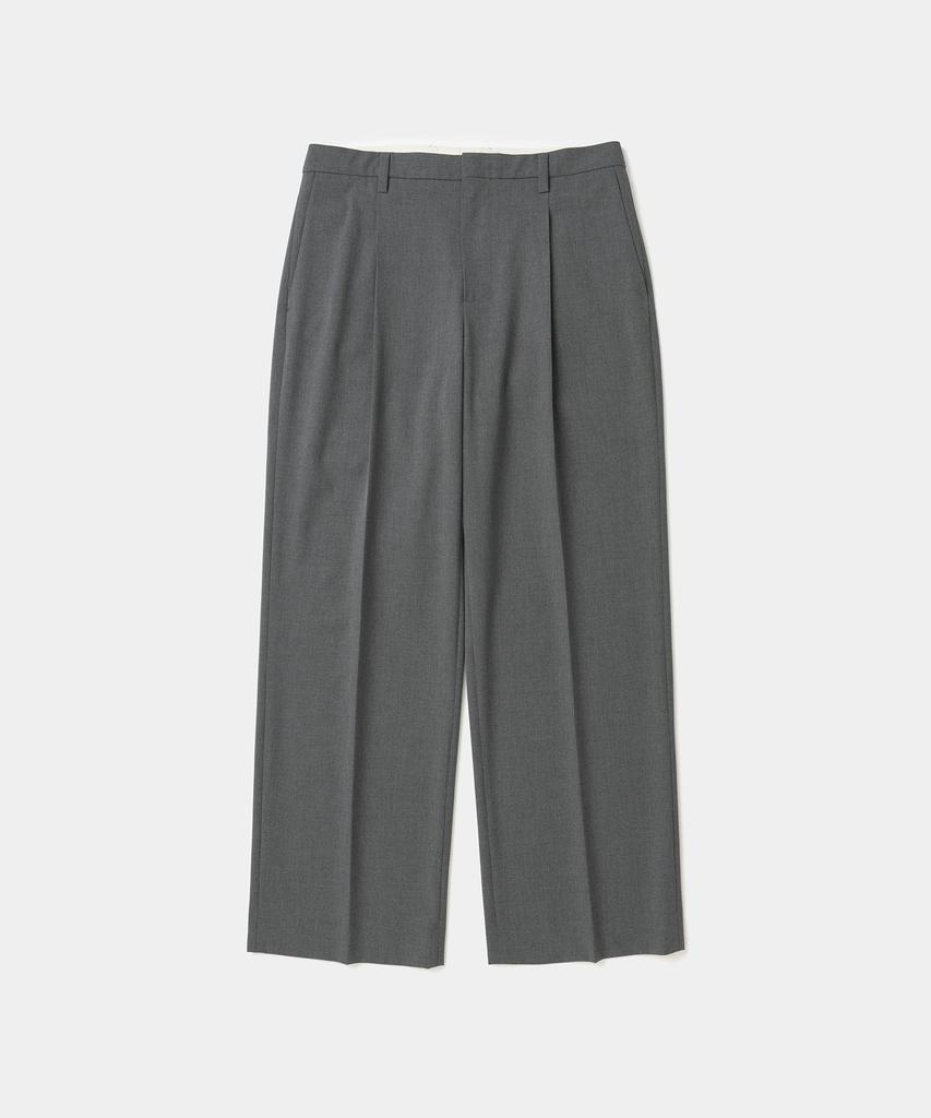 UNIFORM BRIDGE Refined One Tuck Slacks Wide Fit Gray