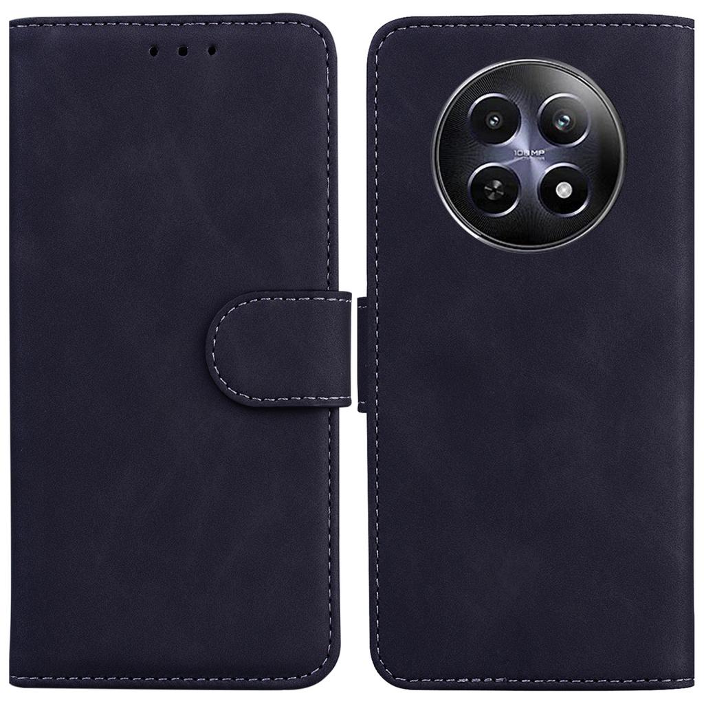 Etui dla Realme 12 5G/12x 5G Jednokolorowe Skórzane Portfel Klapka Pokrowiec na Telefon