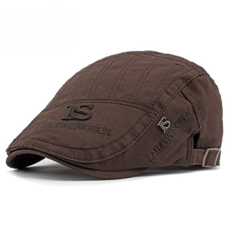 British Retro Cotton Beret for Men Women Spring Summer Fashion Embroidered Flat Cap Newsboy Hat Casual Duckbill Cap Peaked Hat