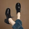 Krazing Pot Sheepskin Autumn Winter Shoes Lace Up Chunky Heels Oxford Shoes Size 43 Round Toe Deep Mouth Pumps