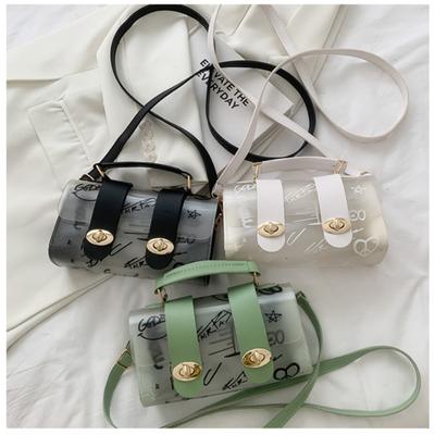 Transparent Jelly Small Summer Bag for Women New Simple Casual Hand Graffiti Shoulder Feminine Crossbody