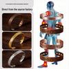 Retro Copper Magnetic Bracelet & Ring Set: Men's & Women's Ancient Flower Design