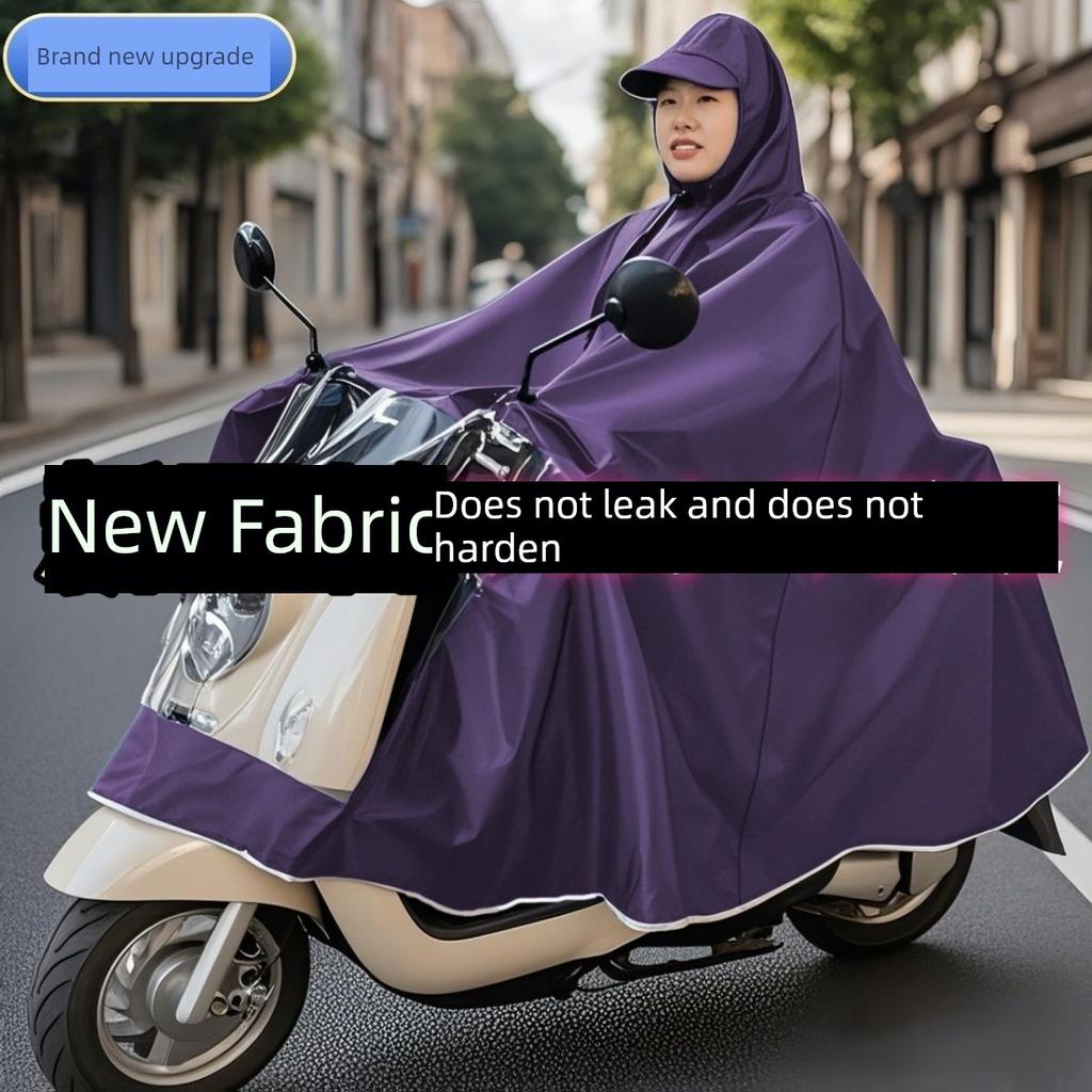 Authentic Selected Fabric Oxford Cloth Face Shield and Face Protector for Electric Vehicles, Rainproof and Waterproof, with Rear Rain Poncho and