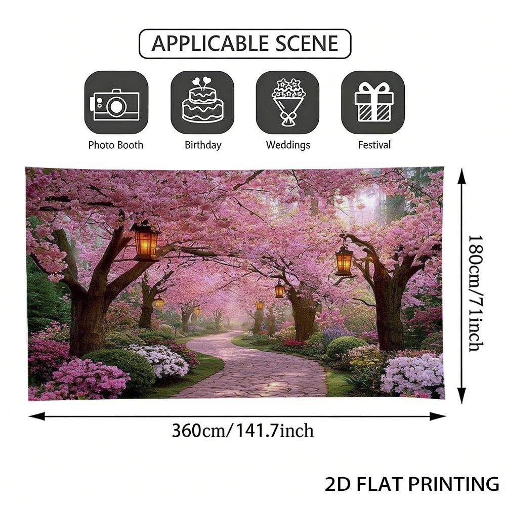 1Pcs Spring Pink Cherry Blossom Decoration Background Winter Backdrop Decorations For Photo Studio Photo Booth Christams Party