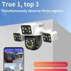 True Triple-Lens HD WiFi PTZ Surveillance Camera with Night Vision and Full Color for Indoor/Outdoor Use