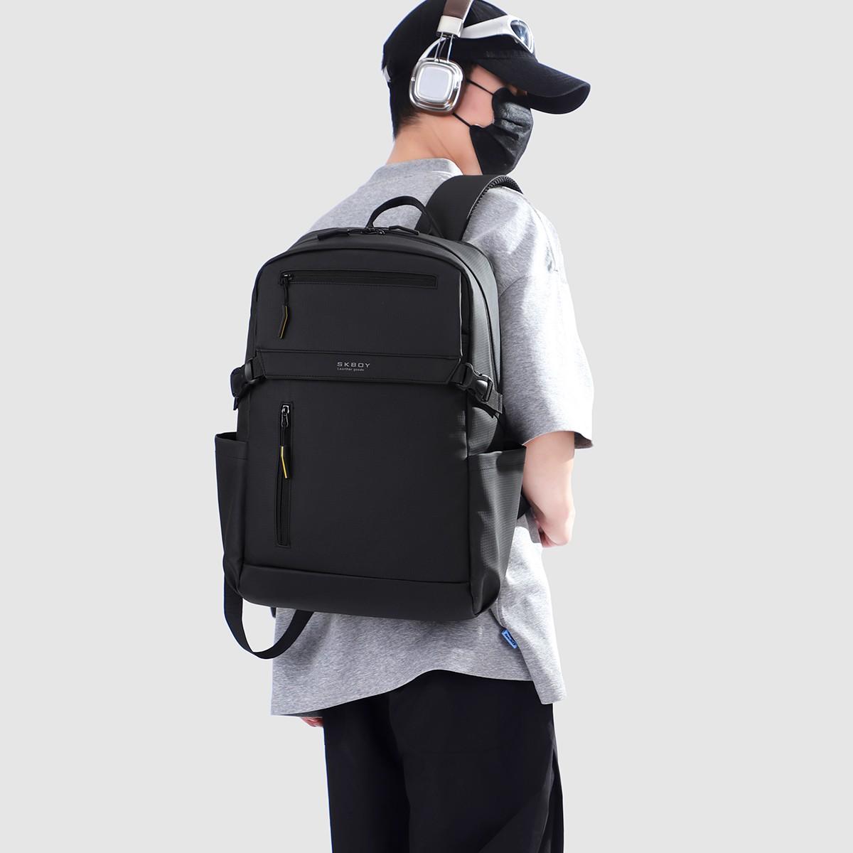 

New Backpack Men s Backpack Large Capacity Student Schoolbag Outdoor Travel Computer Bag Light Fashion Simple 48*30*16 чорний