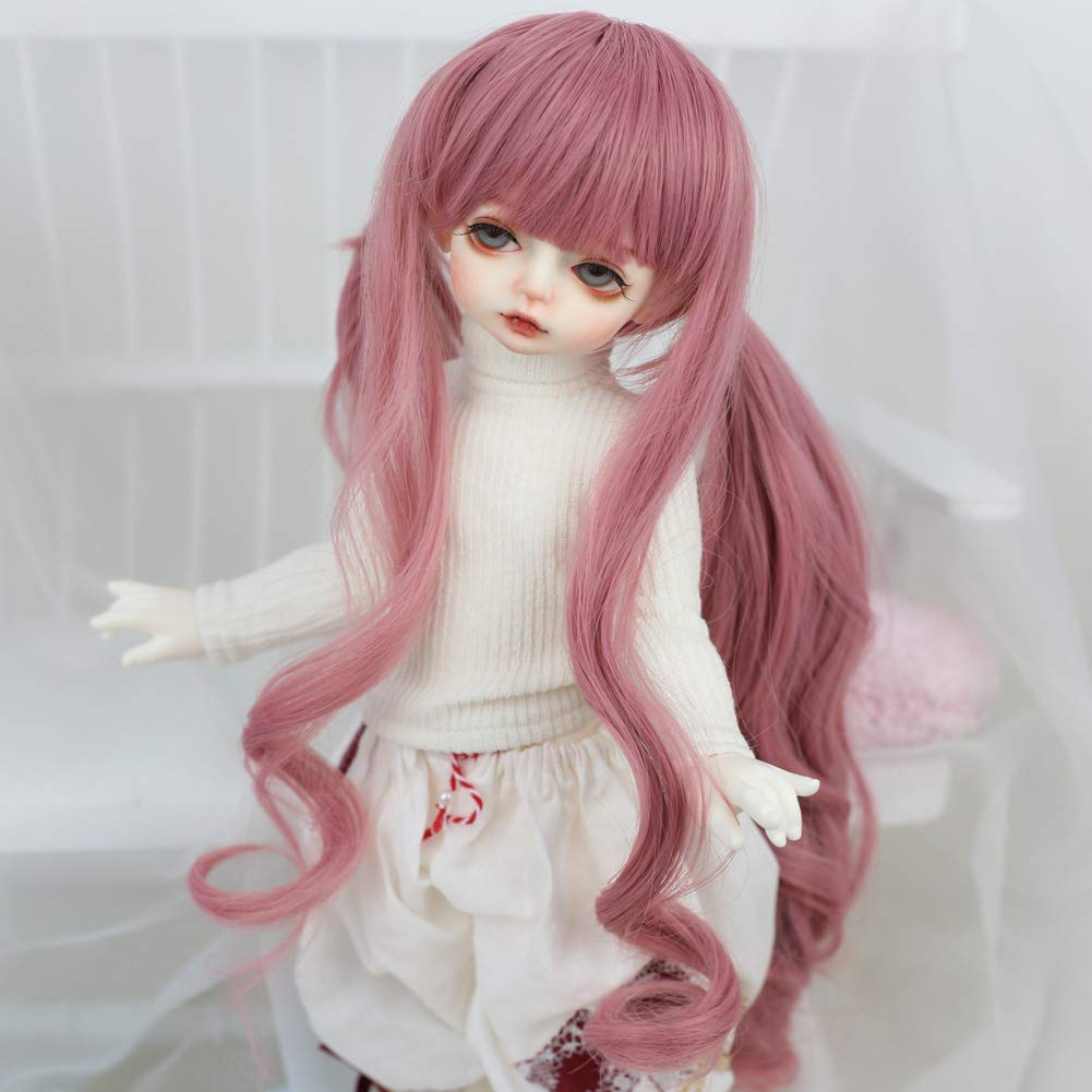 Linfairy inch Size Doll Figure Pink Blue 8-9 1/3 Wig, Wig, + (Dark Pink)