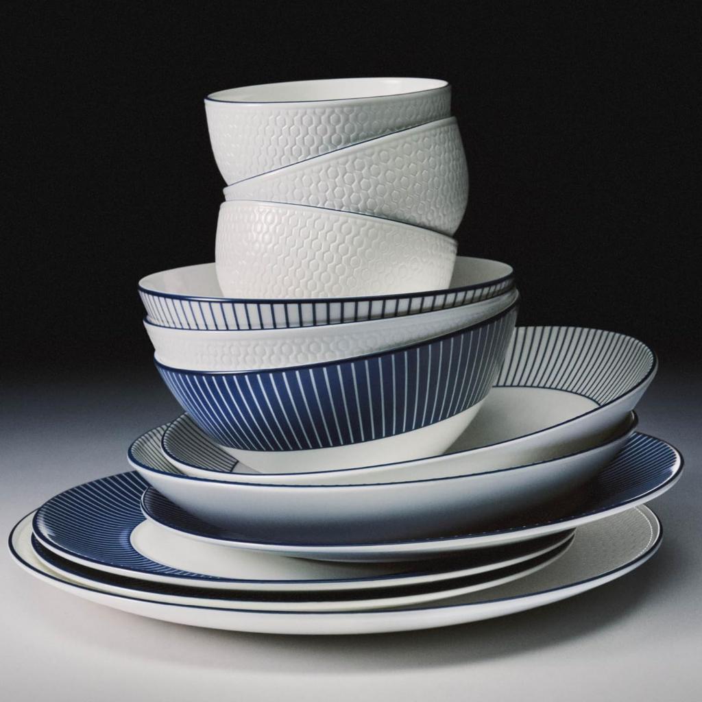 [Officially Imported] Wedgwood Geo Blue Plate, 24cm, Line, 1079132