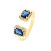 Geometric Colored Zircon Square Ring - Women's Niche Cold Fashion