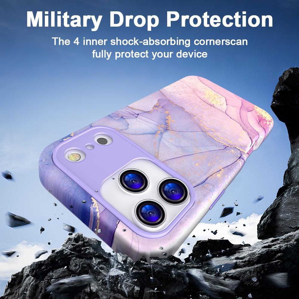 For iPhone 17 Pro Max Case Water Transfer Printing PC+TPU Phone Cover