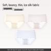 Fenteng Women's Ice Silk Antibacterial Mid-Waist Lace Trim Briefs
