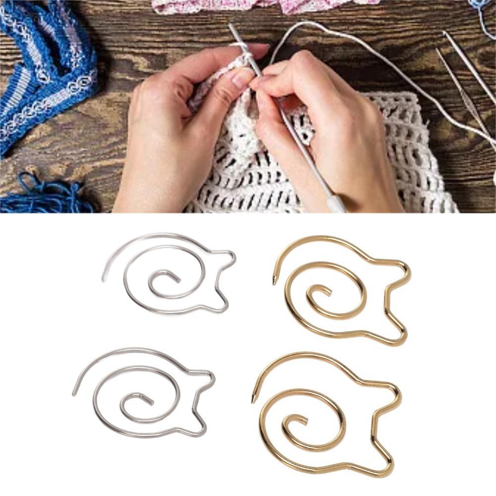8pcs Metal Spiral Cable Knitting Needle Round Cable Needle Shawl Pin  For Knitter