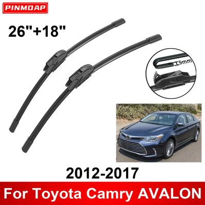 Limpador de para-brisa automotivo para Toyota Camry AVALON 2012-2017 26" + 18" Palhetas de limpador dianteiro e traseiro, acessórios de corte, 2012, 2013, 2014, 2015, 2016, 2017