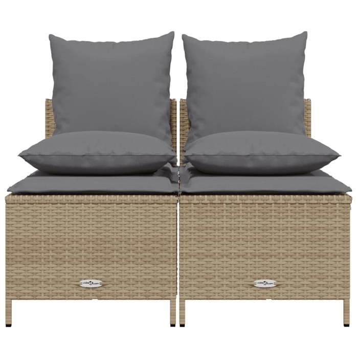 VidaXL Garden Lounge Set with Cushions 4 Pcs Beige Wicker, Outdoor Sofa Set, Garden Lounge, Set 368383