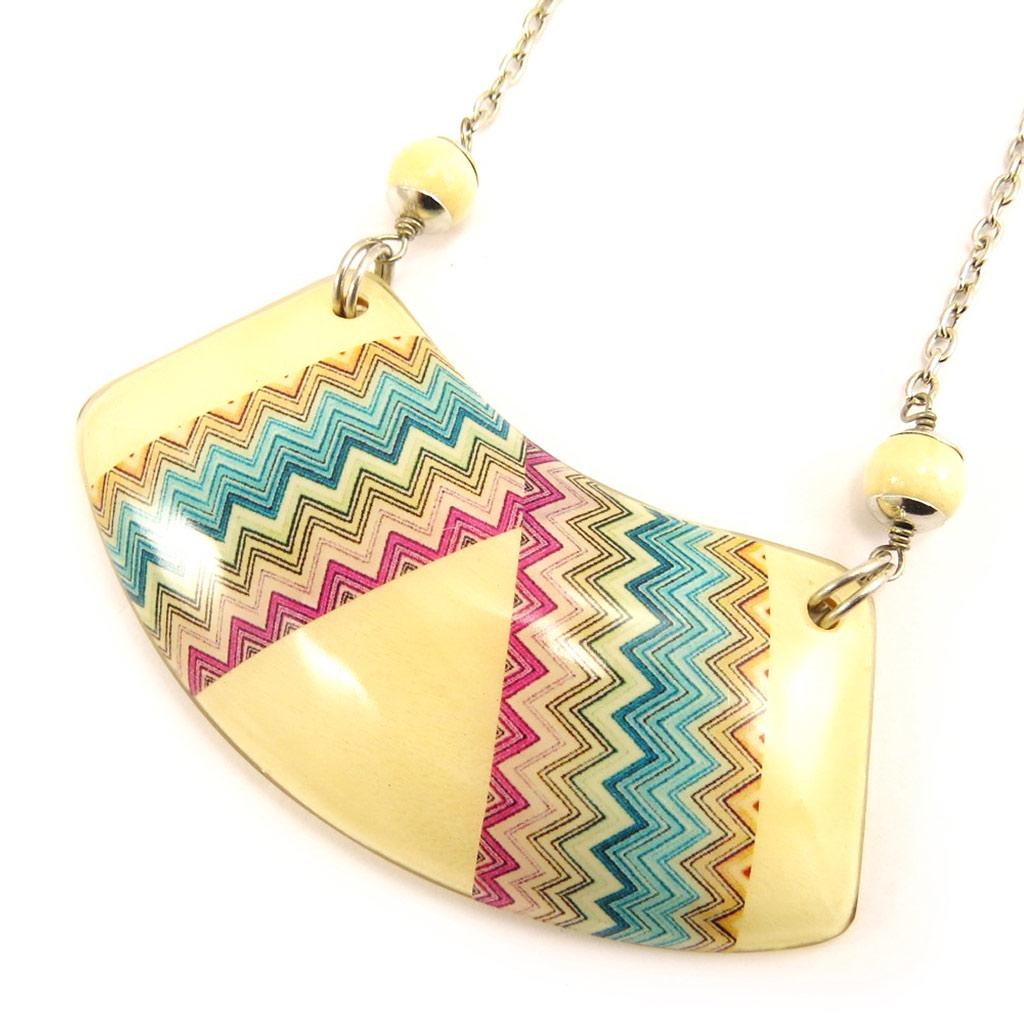 Les Trésors De Lily [L5257] - Collier 'Kilimanjaro' beige multicolore