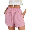 Pantalones Cortos Casuales de Moda Sueltos de Color Sólido para Mujer Verano 2026 - Estilo Europeo y Americano