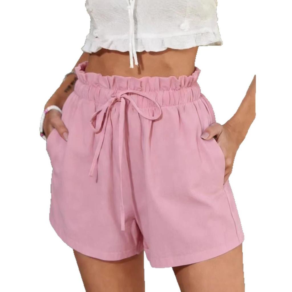 Pantalones Cortos Casuales de Moda Sueltos de Color Sólido para Mujer Verano 2026 - Estilo Europeo y Americano