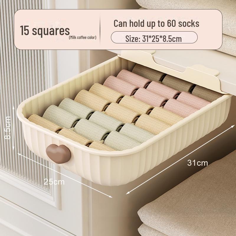 Wall-Mounted Underwear & Socks Storage Box - Large Compartment Organizer