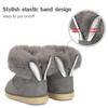 KVbabby Winter Lammfellstiefel für Mädchen und Niedliche Hasenohren Größen Kinderstiefel, Jungen, Design, Rutschfest, Flauschig, Warm, 13.0-17.5cm