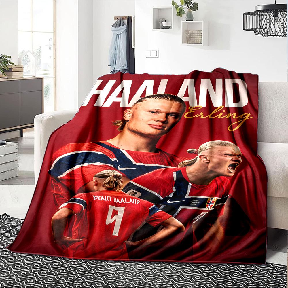 1pc Haaland4 Blanket, Gift, for Men and Women, Soft Blanket, Good for Sofa Bed Couch Travel, Lightweight Flannel Blanket