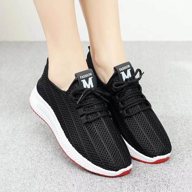 ****** and summer new women's sports mesh casual sports shoes platform-soled walking shoes s**t-soled comfortable lace-up old ******* cloth shoes