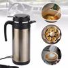 1200ML 12V24V Car Heating Water Bottle Stainless Steel Electric In-car Kettle Travel Thermoses Auto Boiling Water