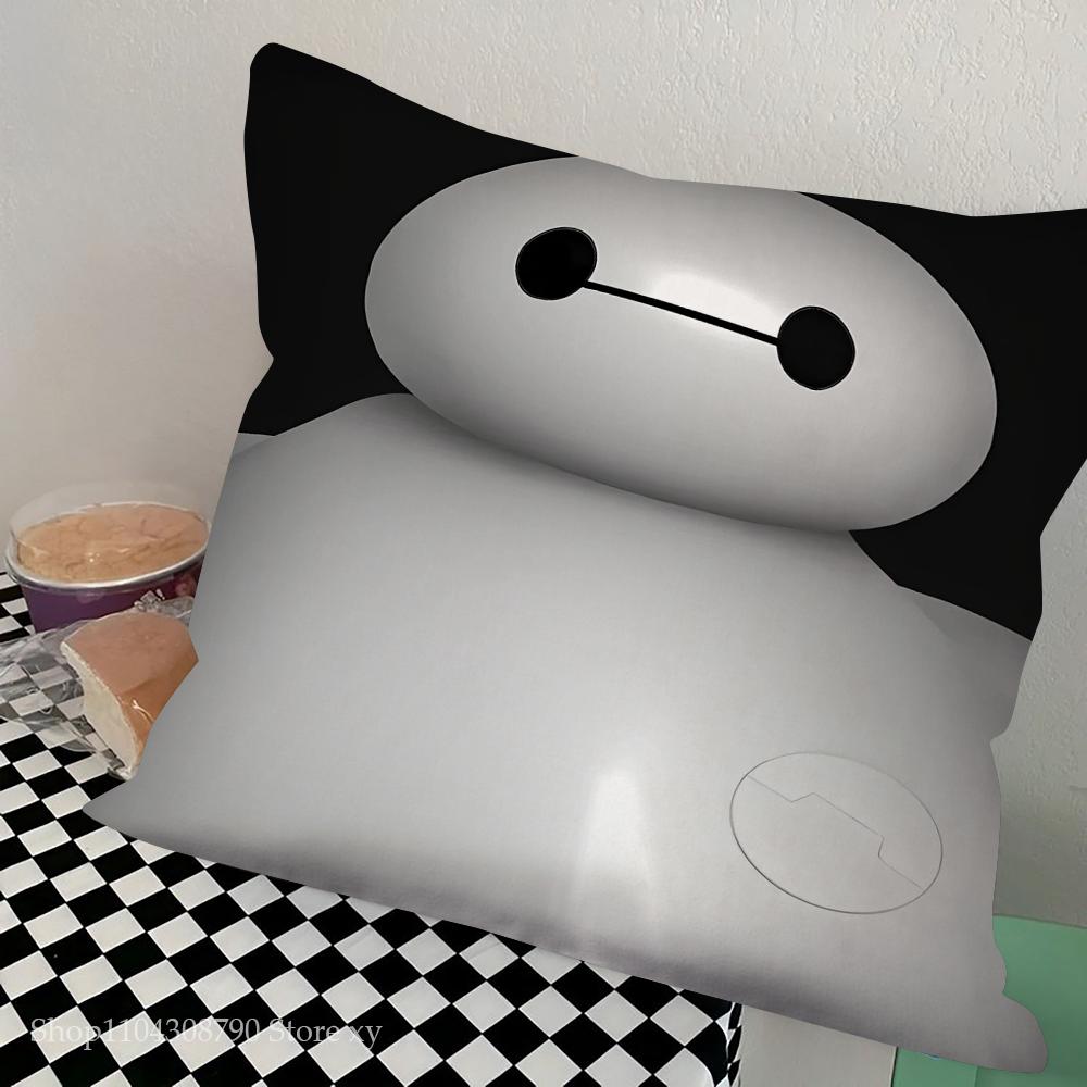 B-Baymax Animated Character Pillow Case Square Pillow Bedroom Sofa Leisure Comfort Cushion Car Living Room Home Decoration