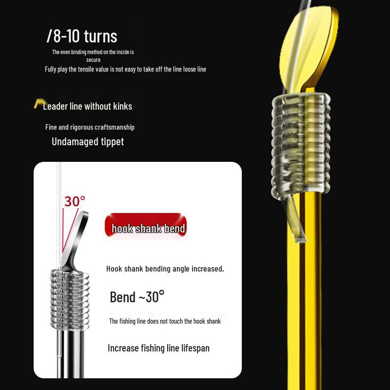 Hand-Tied Thornless Short Leader Double Hook Fishing Set