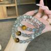 Natürliches Grauer Mondstein Perlenarmband Damen Minimalistisch Layering Stapelbar Schmuck