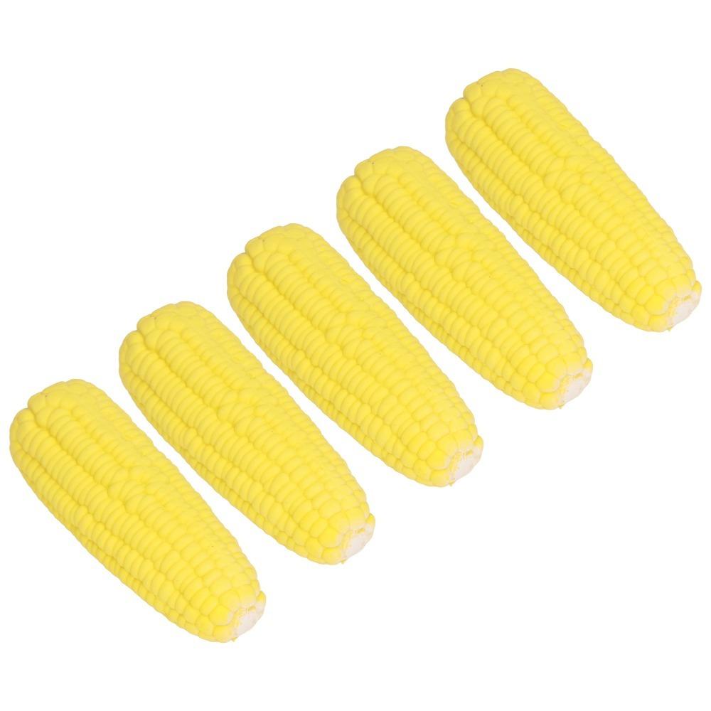 5Pcs Latex Squeaky Dog Toy Corn Shape Corn Shaped Dog Toy Puppy Teething Toy Pet Self Entertainment