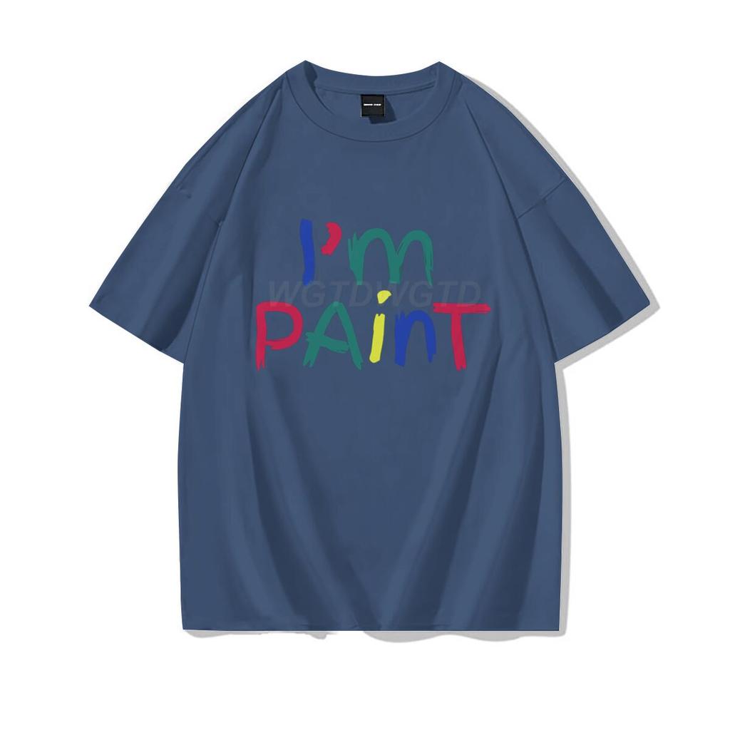 Valentinstag Partner Outfits Ich liebe es, mit den Fingern zu malen Ich bin Farbe T-Shirt Niedliches Herz Bunter Buchstaben Design Partner Shirt