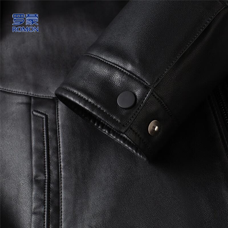 Romon Men's Fleece-Lined PU Leather Jacket