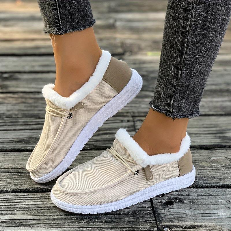 Women's Winter Furry Slip-Resistant Platform Sneakers/Boots - Thick Platform Height Increase