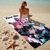 Custom Name Cyberpunk Anime Stylish Digital Printing Beach Towel Quick‑Drying Absorbent Blanket for Beach Pool Gym Travel